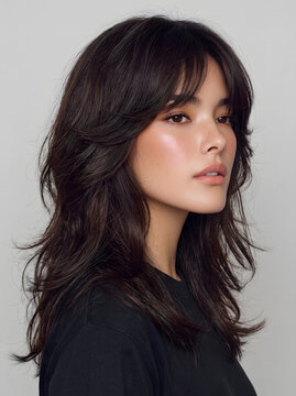 young woman with a butterfly haircut