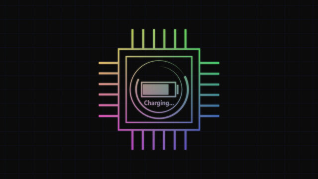 Electric car dashboard display. Isolated on a black background.
