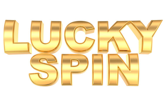 Gold lucky spin 3D lettering
