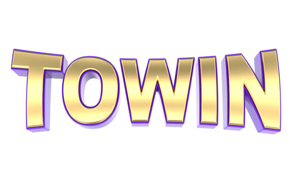 3D gold and purple towin text
