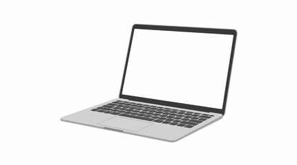 Fototapeta premium Modern Laptop Computer Illustration Isolated on White Background