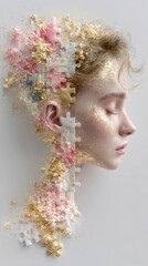 Naklejka premium Personal growth concept with self acceptance and emotional development.