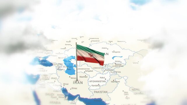 Italian Flag Over Map Of Middle East And Surrounding Regions Geopolitical Illustration italy region countries iran iraq saudi arabia turkey syria afghanistan pakistan political graphic