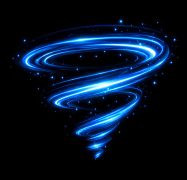 Blue Glow Swirl Vortex PNG Overlay