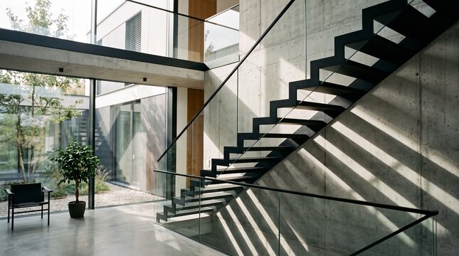 Modern Staircase in Contemporary German Interior Design