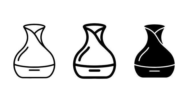 Aromatherapy Diffuser Icons, Essential Oil Vaporizer Vector Set, Home Fragrance Device Graphics