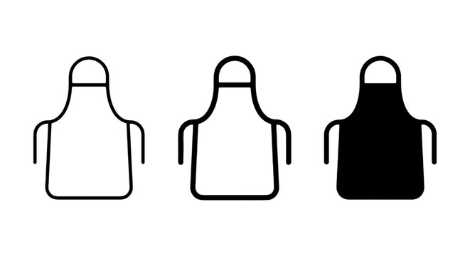 Apron Icons, Kitchen Wear Vector Set, Chef Garment Symbols, Cooking Apparel Graphics