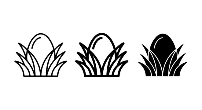 Easter Egg Icons, Nest Graphics, Spring Celebration Symbols, Vector Art Set