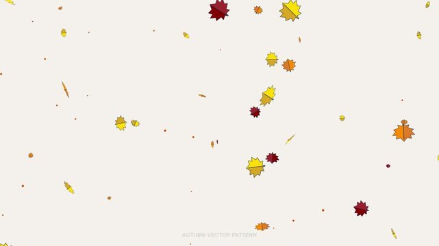 Minimalist Stylized Falling Autumn Leaves Vector Animation