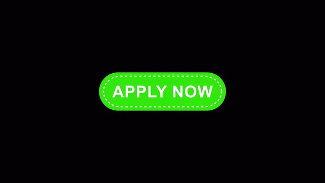 Apply Now Animated Neon Button with Glowing Dashed Border animation with transparent background,Apply Now Call to Action Button Motion Graphic with Dashed Line animation with alpha channel in 4k,
