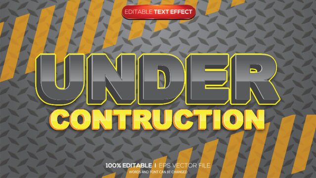 3d text effect under construction theme
