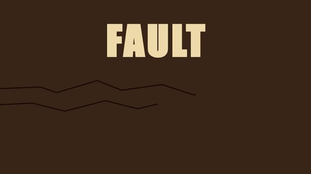 Fault line concept animation: geological earthquake and tectonic plate movement 4k geology