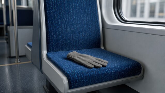 Single Glove Left on Empty Transit Seat