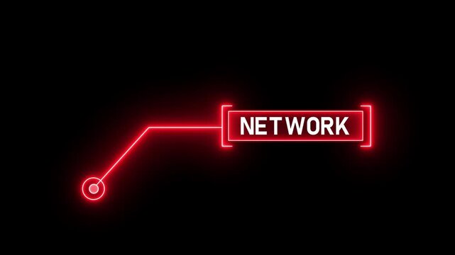 Animated callout lines for text and data. HUD element on a black background.Futuristic Glow HUD Callout Animation.4k motion video.