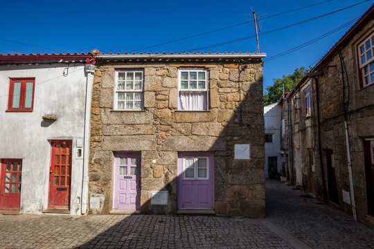 Picturesque architectural details in the city of Guarda, Portugal