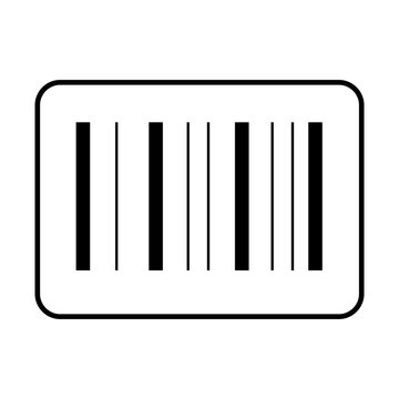 A simple black and white barcode icon isolated on a white background.