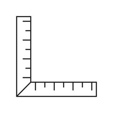 L-square ruler measurement tool line icon