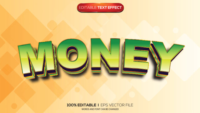 3d text effect money theme