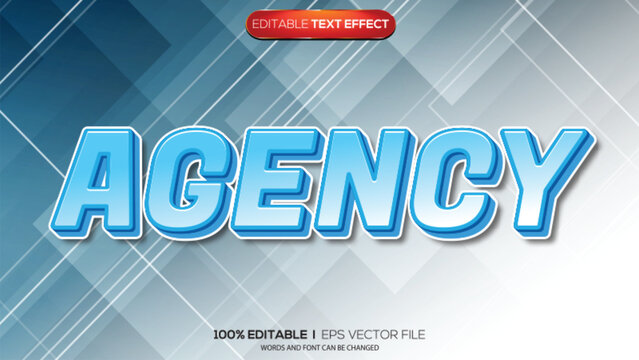 3d text effect agency theme