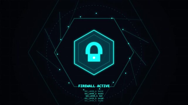 Digital Firewall Security System Active Cyber Protection.