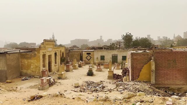 Slums and ruins in central Cairo, near the Citadel