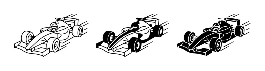 Fototapeta premium Formula 1 Racing Cars, Speeding Sports Vehicles, Motorsport Graphics, Vector Illustrations