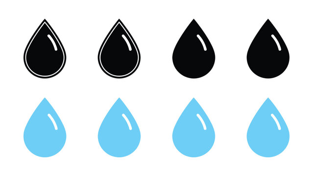 Black and light blue water droplets