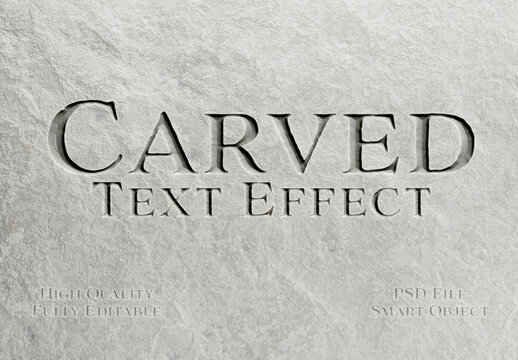 Carved Stone Text Effect Template with Realistic Engraved Typography