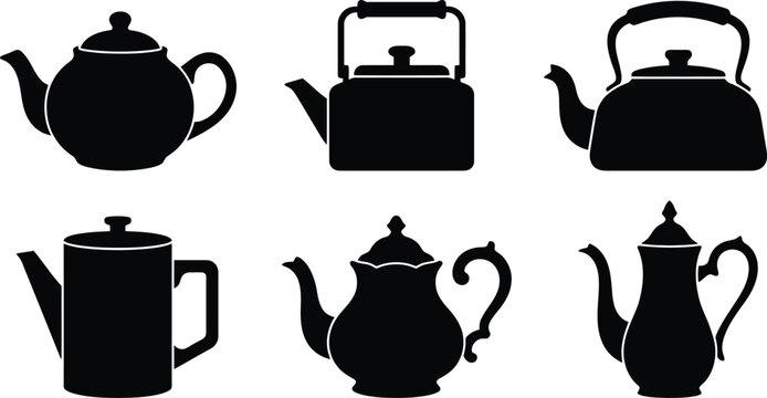 Teapot and kettle silhouettes