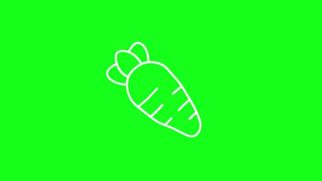 Simple animated carrot icon, doodle style, looping motion graphics, 4K video.