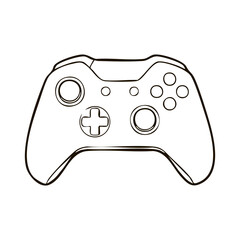 Video Game Controller Line Art Vector Illustration for Gaming Esports Entertainment Console Pad and Modern Hobby Design © Nadine