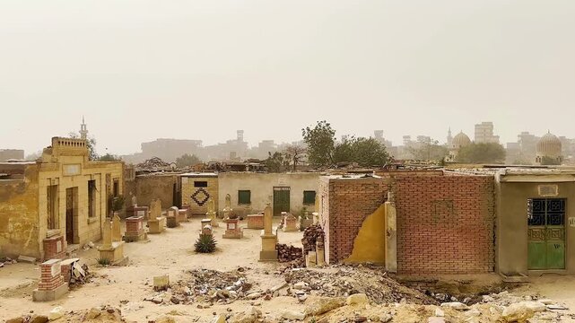 Slums and ruins in central Cairo, near the Citadel