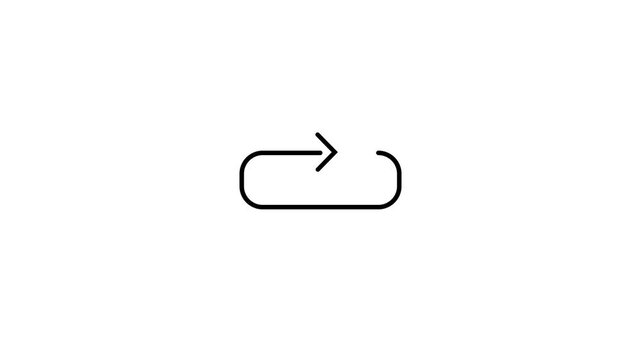 Minimalist loop arrow animation, rotating refresh symbol for ui and digital interfaces motion