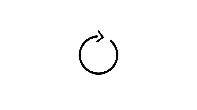 Minimalist circular loading animation, rotating arrow for user interface circle refresh