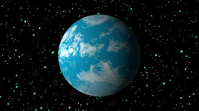 Space stars backdrops project soft gas giant clouds past galaxy starfields. Ambient relaxation video templates benefit from this elegant cosmic background. Orbs turn.