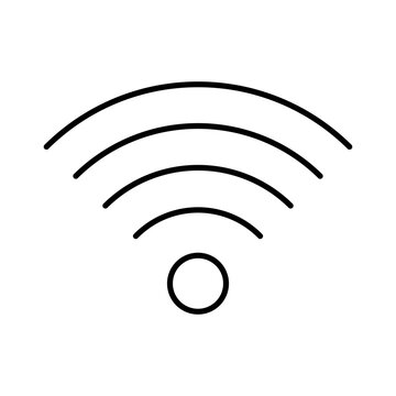Simple outline icon for wifi signal. Editable stroke. Wireless internet connection line art vector symbol. Technology, router and computer network sign.