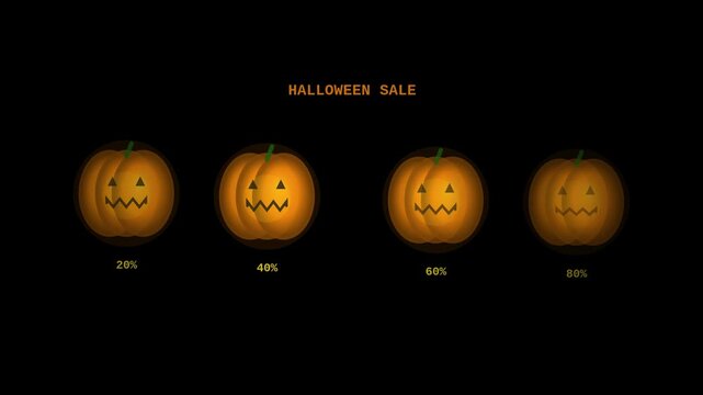 Halloween pumpkin row multiple percent sale animated alpha