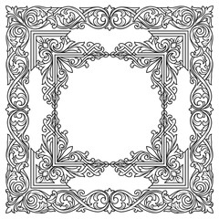 Obraz premium Layered complex square baroque floral frame