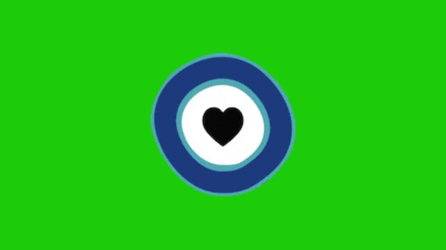 love animation on Chroma Key Green Screen Background