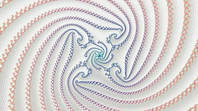 Stunning detailed mathematical fractal visuals featuring intricate textures and vibrant geometric patterns evolving seamlessly through continuous dimensional movement