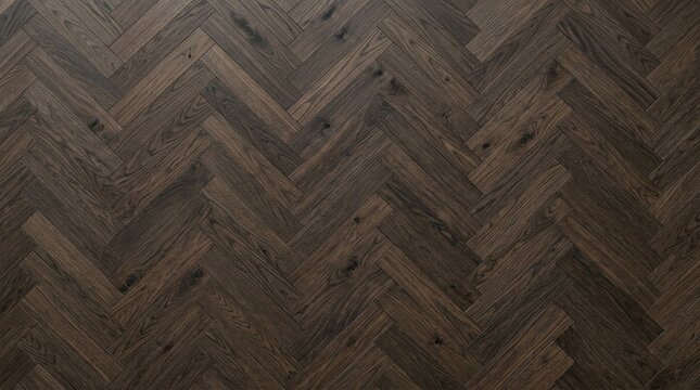 Elegant herringbone wood background dark brown parquet flooring for interior design digital backdrops