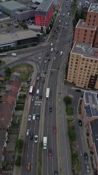 LONDON - aerial view of the A40 Western Avenue through North Acton