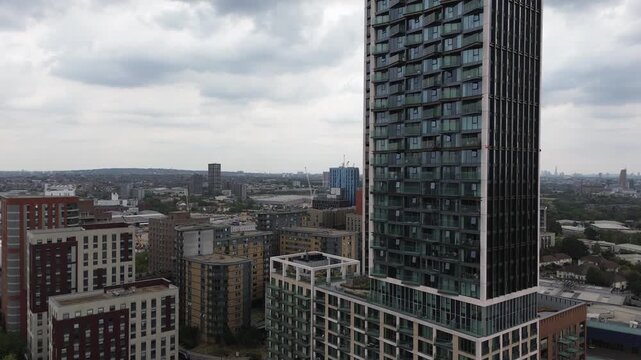 LONDON - Aerial view of North Acton high rise buildings - One West Point towers