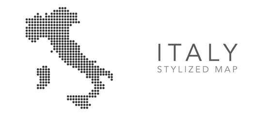 Fototapeta premium Italy Map Illustration, Editable Dotted Vector Design with Typography