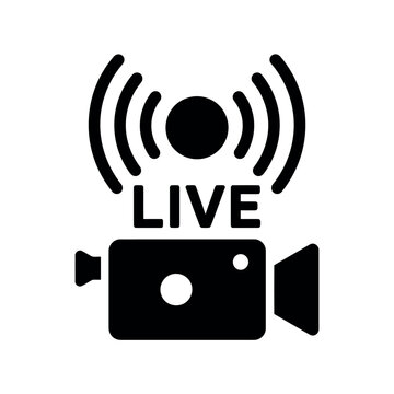 Live streaming silhouette icon