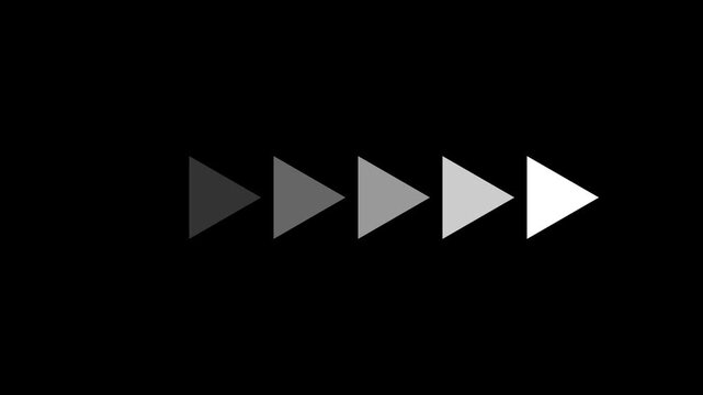 Right directional arrow loop animation. arrow moving right. Animated arrows for the overlay video layer. 4k animation.