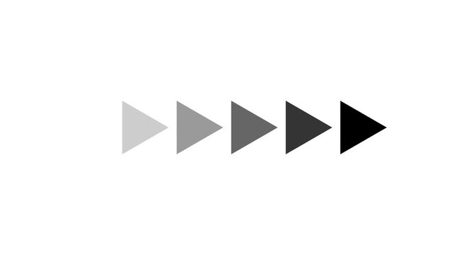 Right directional arrow loop animation. arrow moving right. Animated arrows for the overlay video layer. 4k animation.
