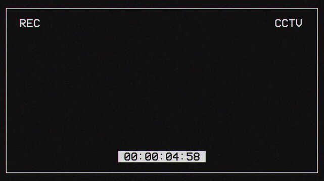 Security camera recording screen with timecode and flashing status