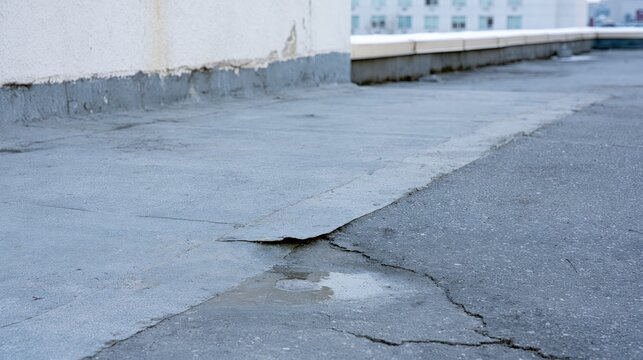 This type of construction defect - a damaged insulation seam - can be a reason of water leak