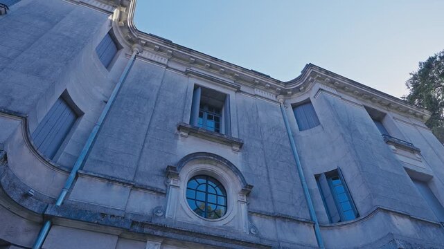 Low Angle View of Historic Manor House Facade